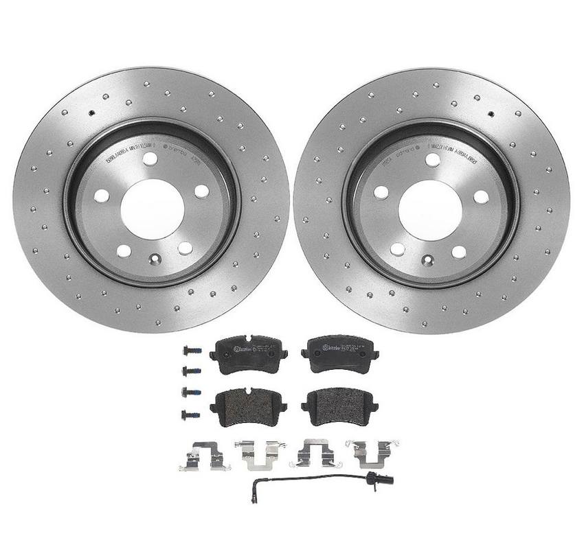 Audi Brembo Brake Kit - Pads and Rotors Rear (300mm) (Xtra) (Low-Met) 8K0615601M - Brembo 1564440KIT